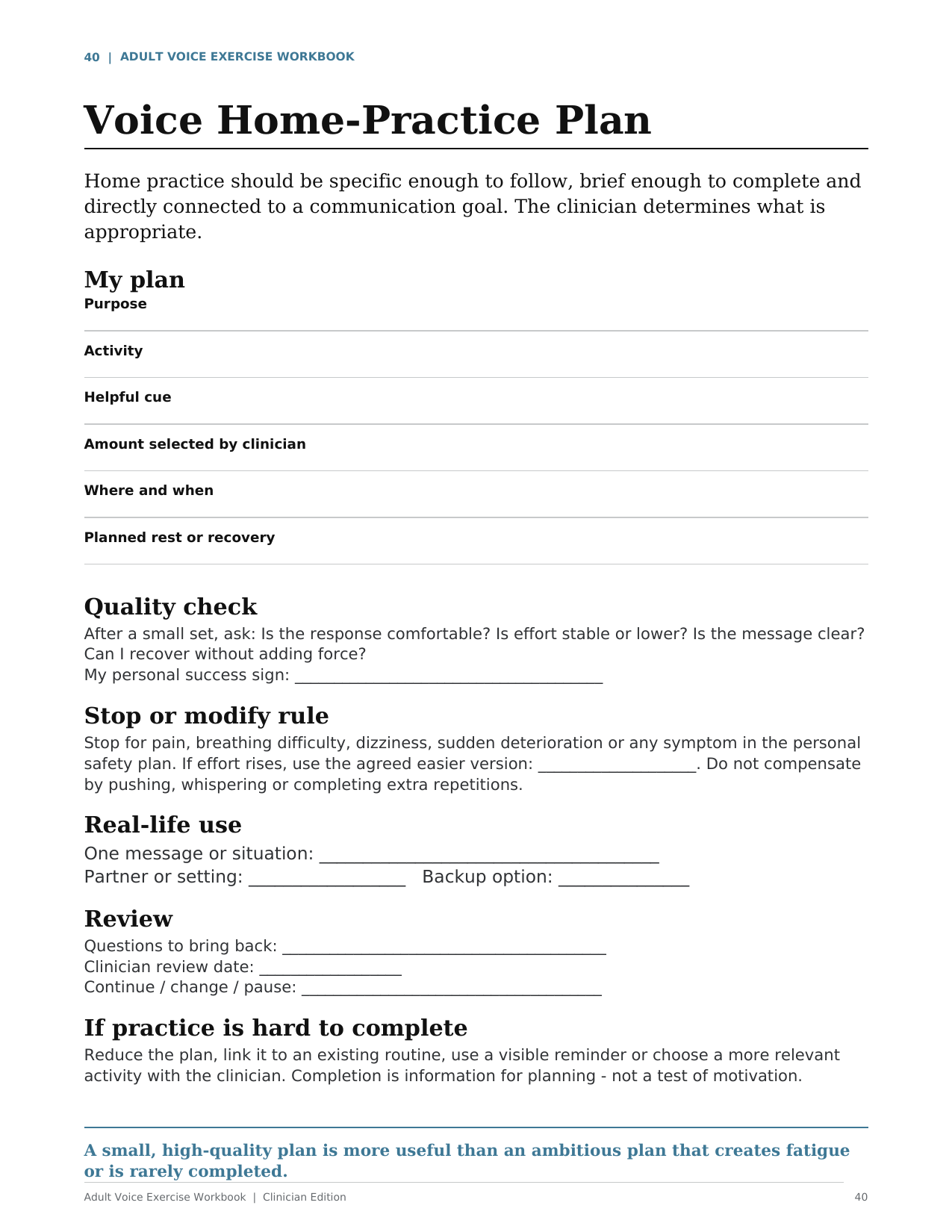 Home-practice form — Adult Voice & Resonance Clinical System