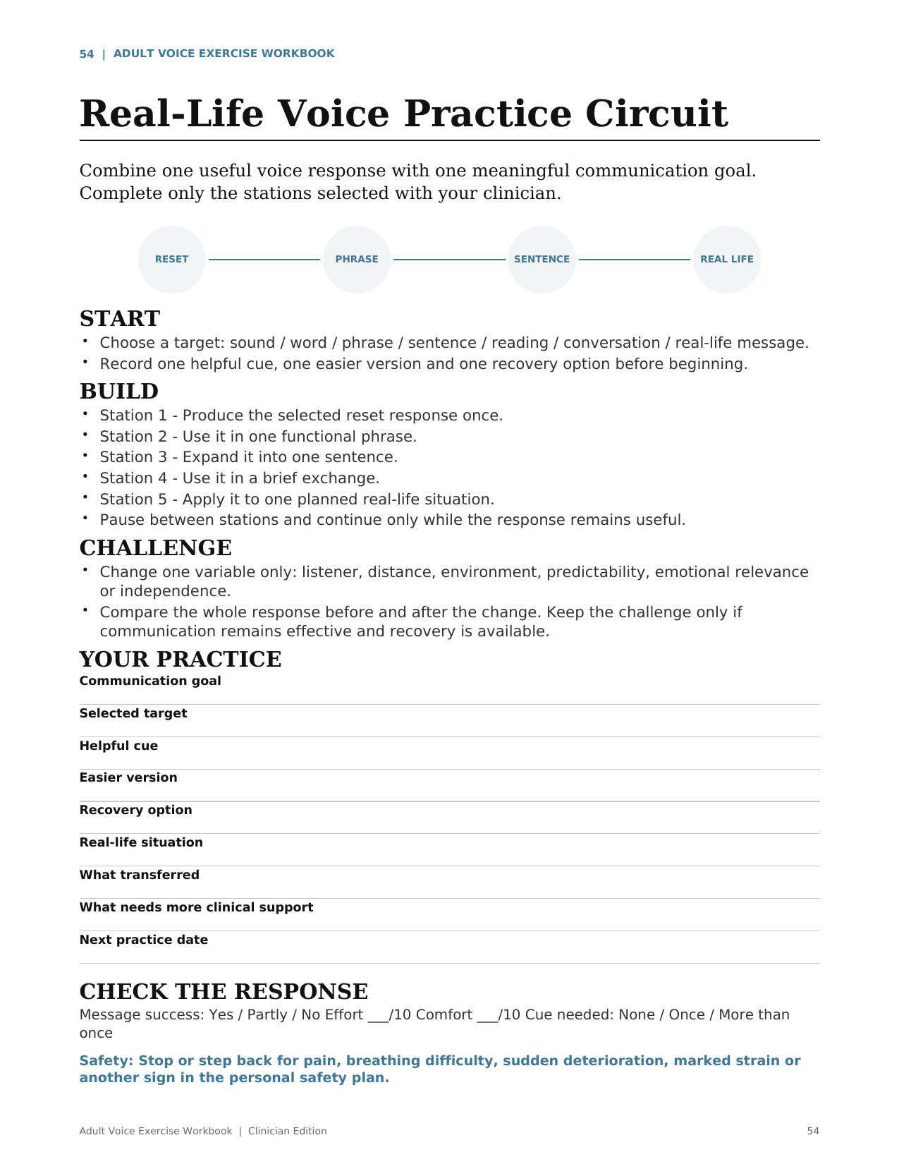 Voice functional practice page — Adult Voice & Resonance Clinical System